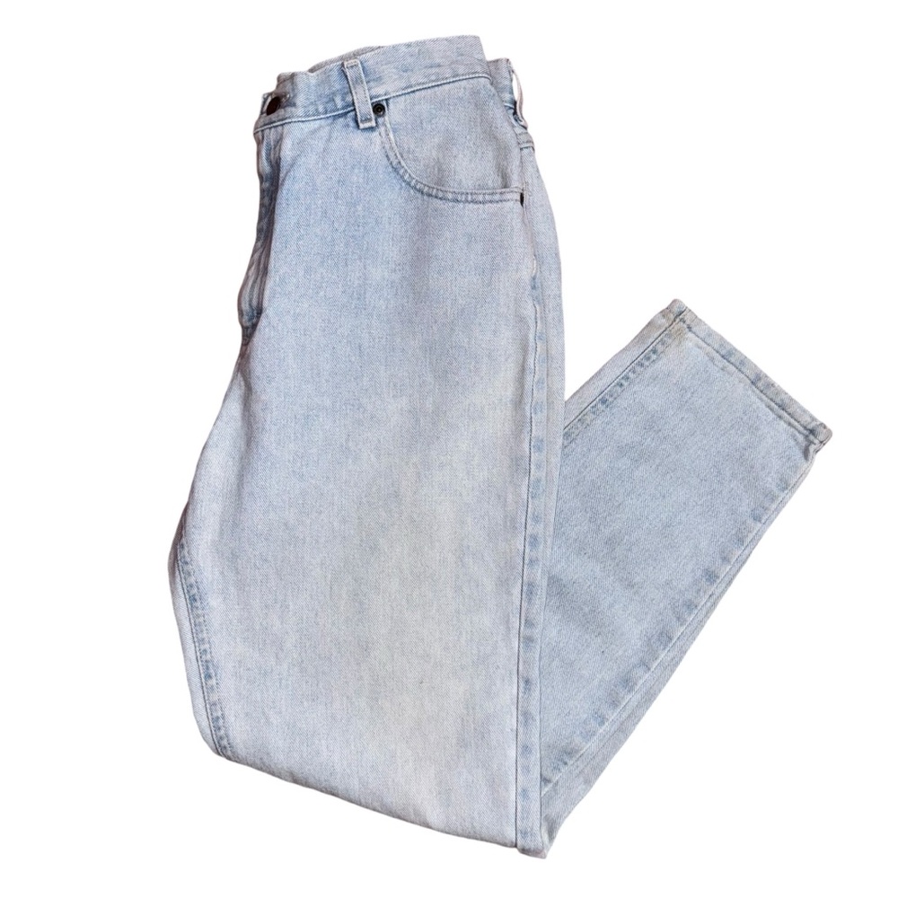 Vtg Lee Jeans Womens 14 M Blue Light Wash High Waist Tapered Denim